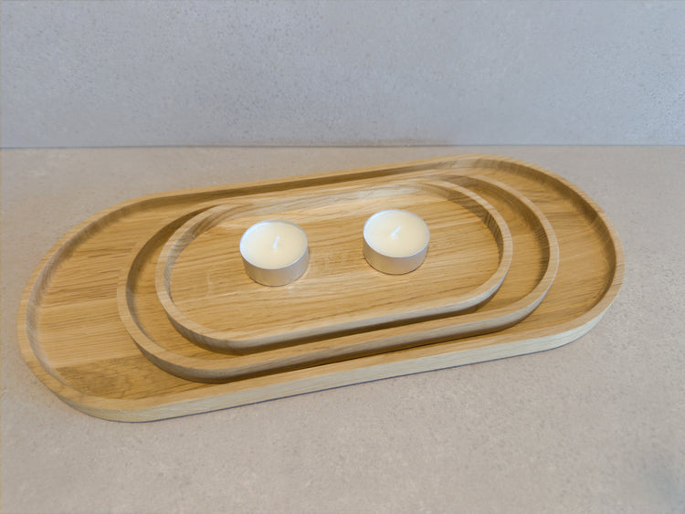 SET: Tablett aus Eichenholz